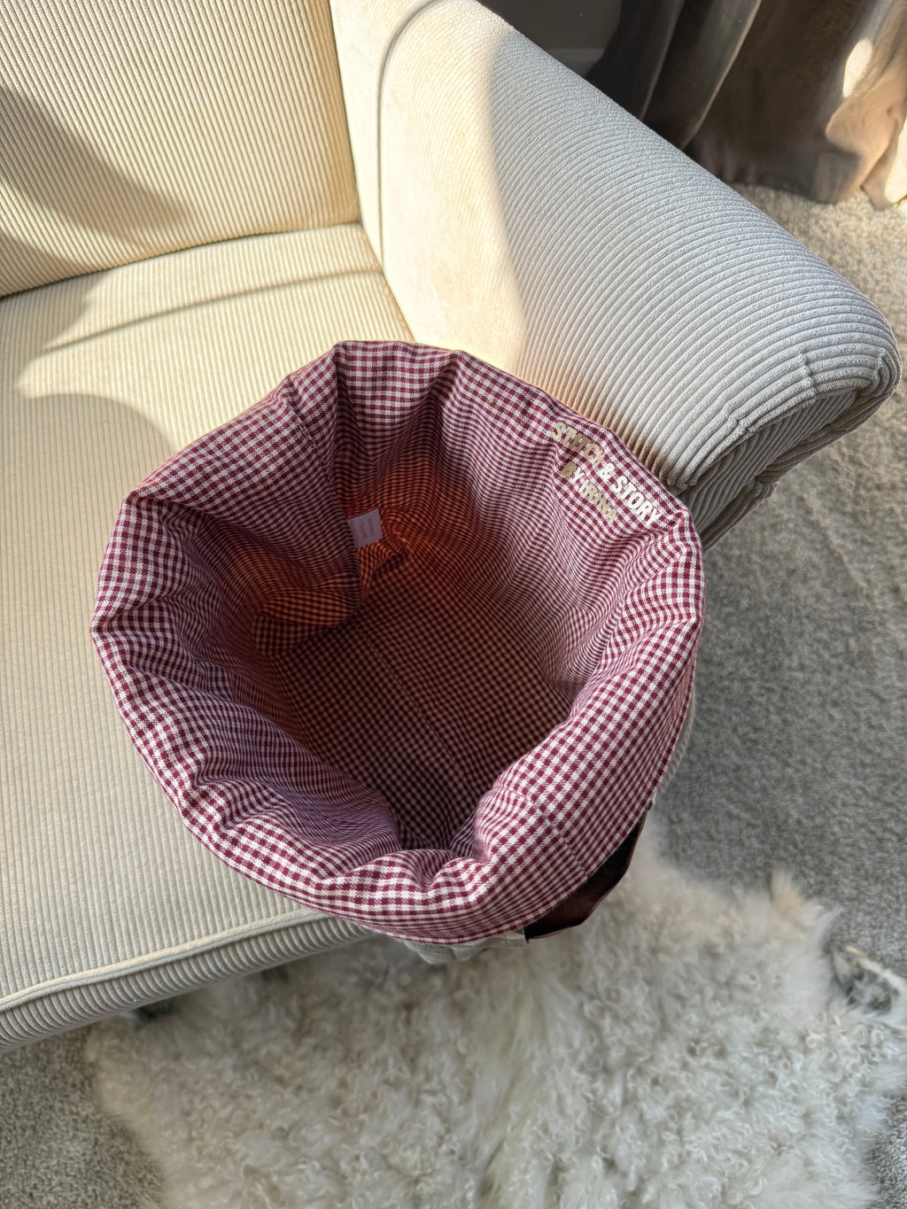 Handmade Quilted Drawstring Bucket – Reusable Gift Bag & Organizer