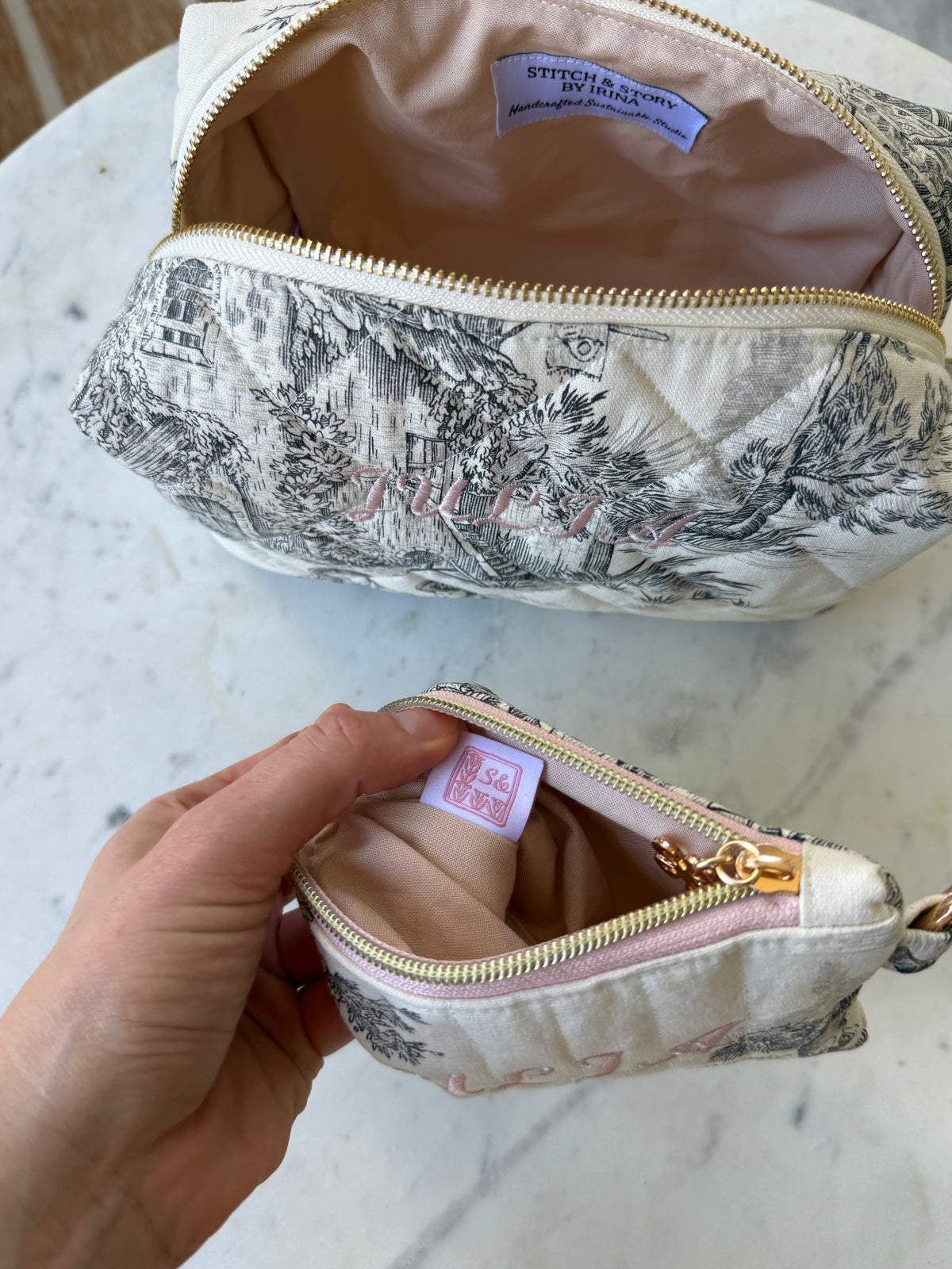 Personalized French Toile de Jouy Mini Wallet