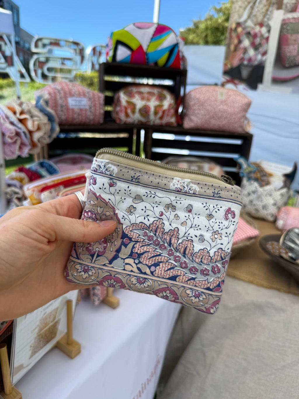 Quilted Mini Wallet | French Vintage Fabric