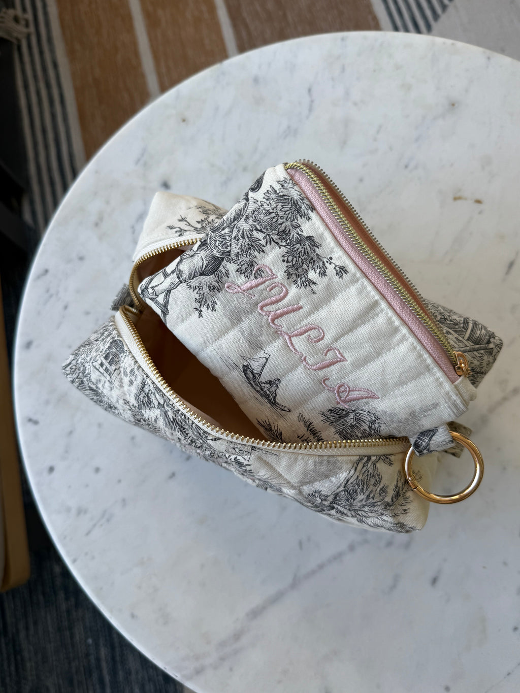 Personalized French Toile de Jouy Mini Wallet