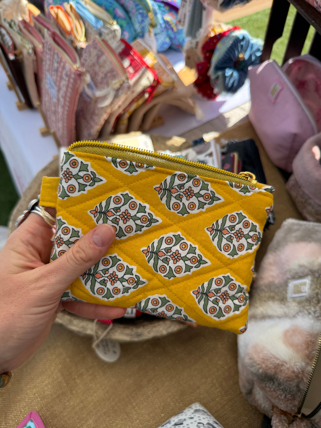 Quilted Mini Wallet | Indian Block Print