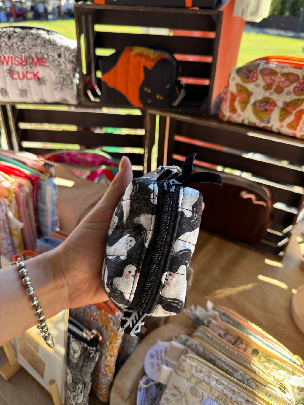 One-of-a-Kind Halloween Ghost Mini Boxy Pouch