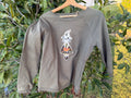 Upcycled Witch Appliqué Sweatshirt