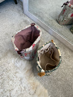 Handmade Quilted Drawstring Bucket – Reusable Gift Bag & Organizer