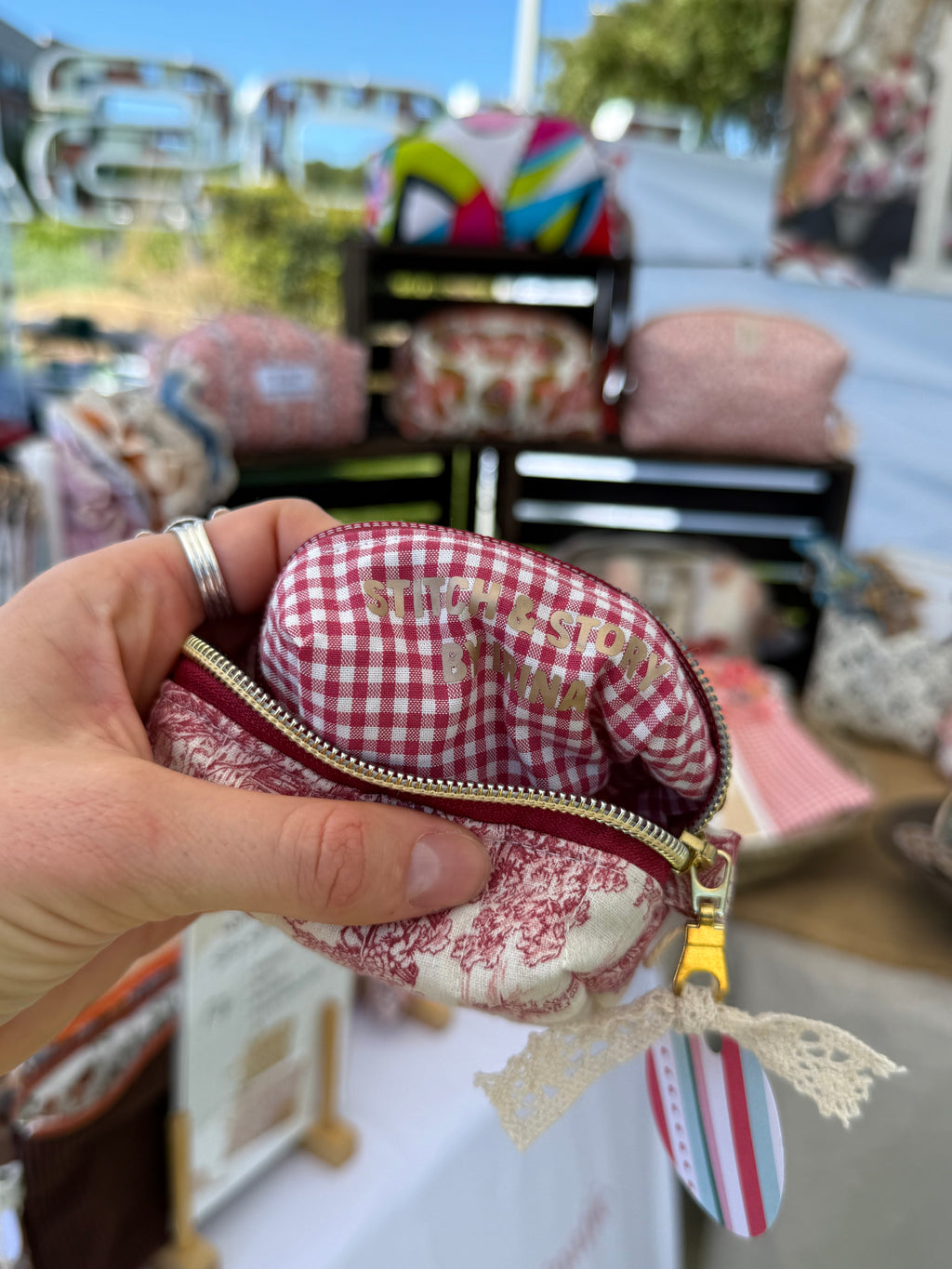 Small Boxy Pouch | French Toile de Jouy Fabric