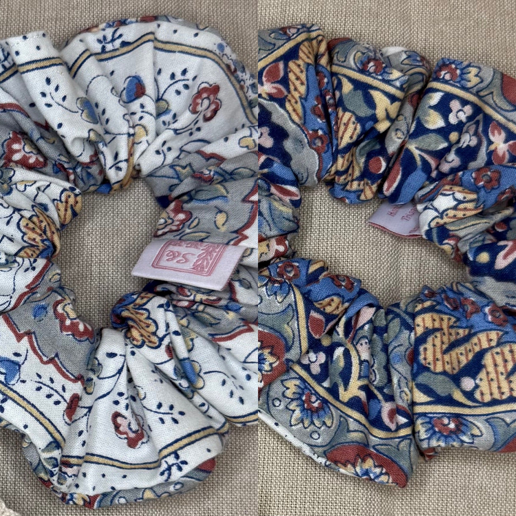 French Vintage Trim Hair Scrunchies | Double Sided