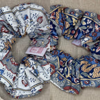 French Vintage Trim Hair Scrunchies | Double Sided