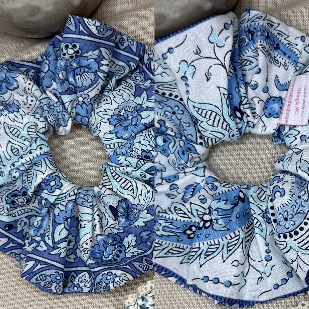 French Vintage Trim Hair Scrunchies | Double Sided