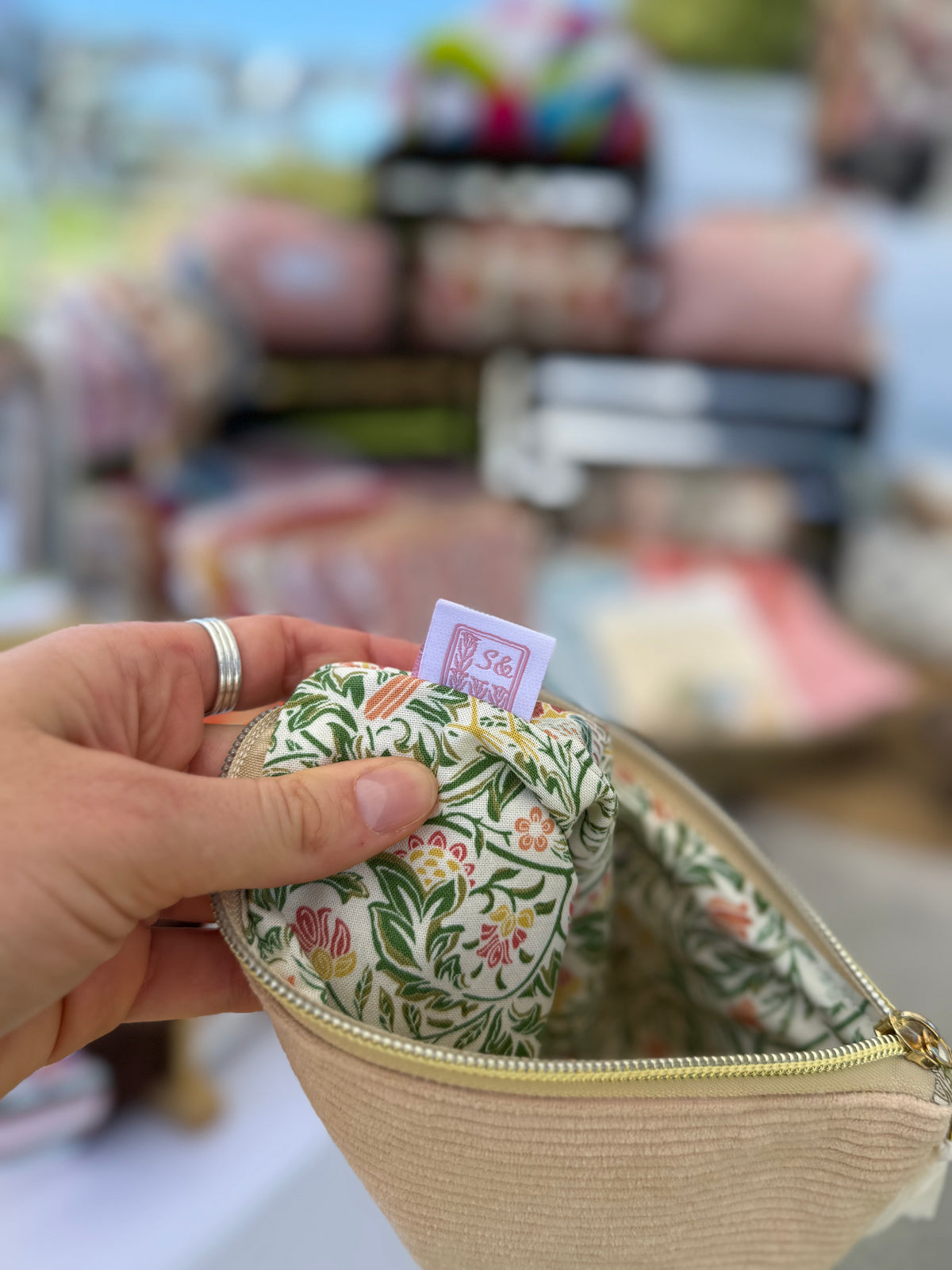 Flat Pouch | Corduroy & William Morris  Fabric