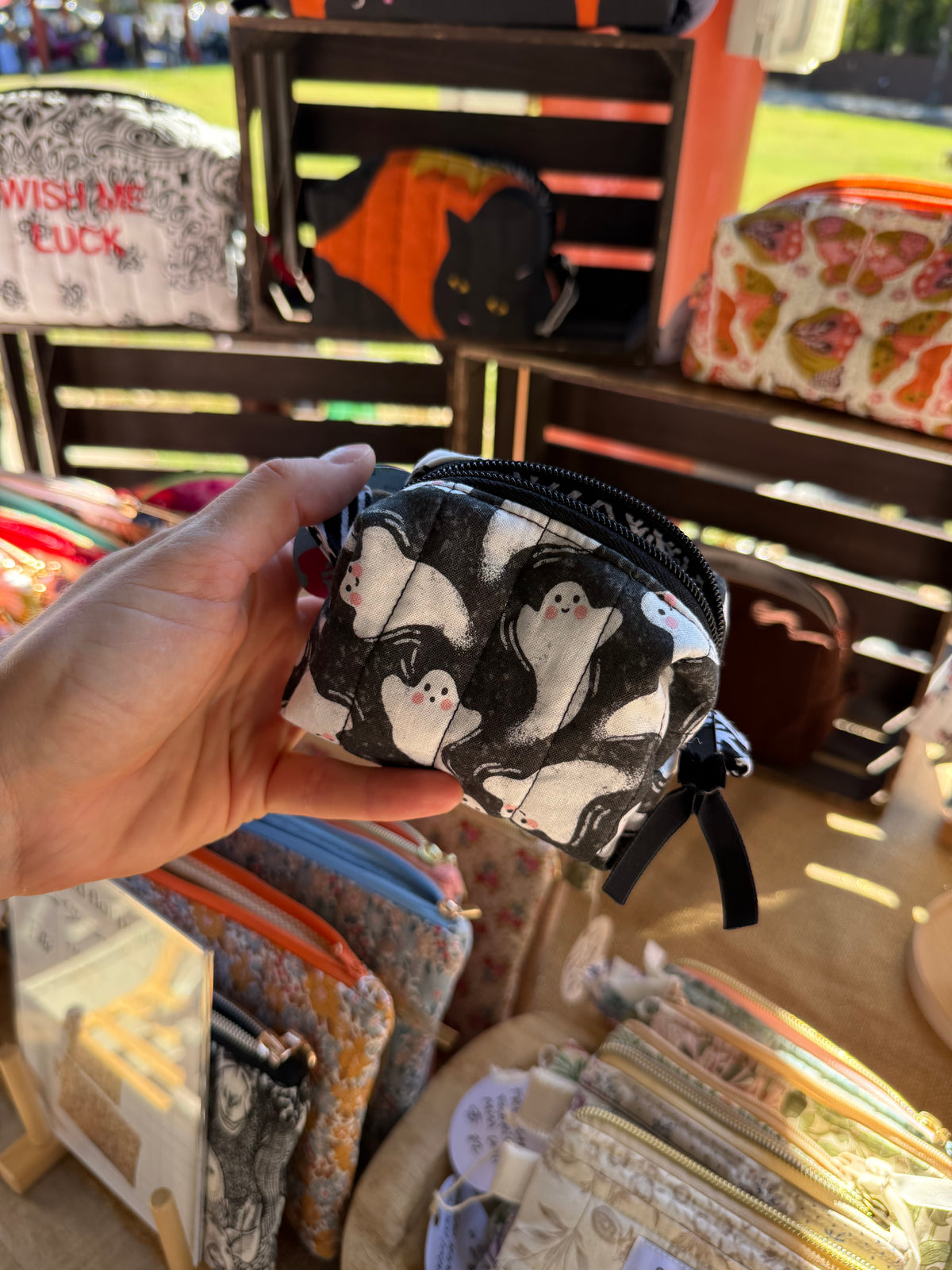 One-of-a-Kind Halloween Ghost Mini Boxy Pouch