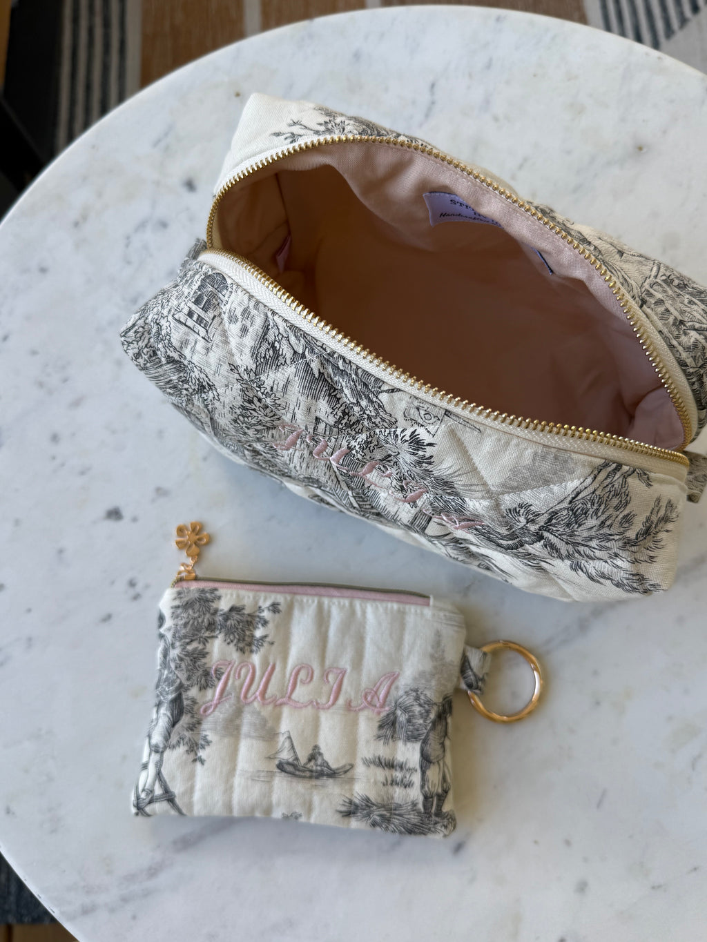 Personalized French Toile de Jouy Mini Wallet
