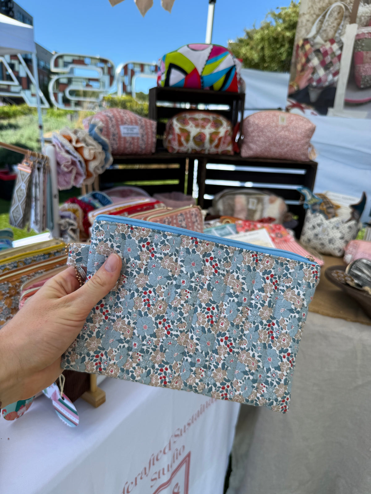 Quilted Flat Pouch | Tilda Fabric