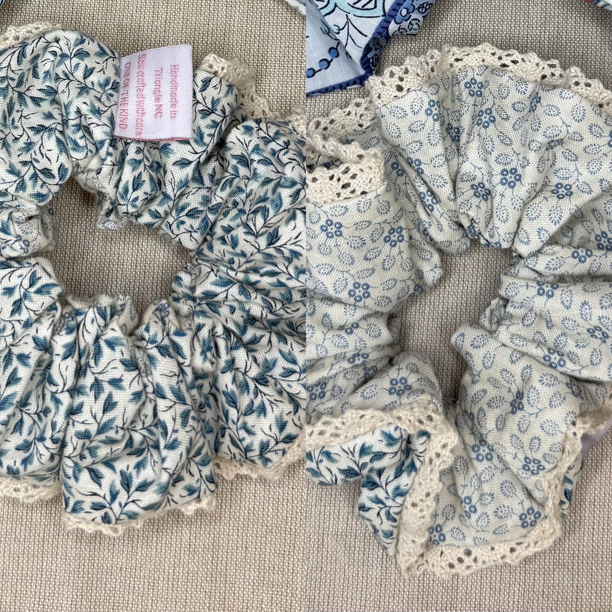French Vintage Trim Hair Scrunchies | Double Sided