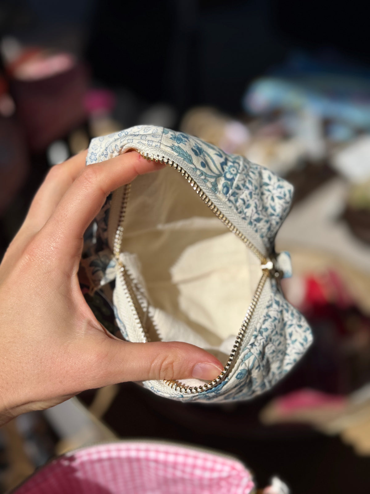 One-of-a-Kind French General Patchwork Boxy Pouch
