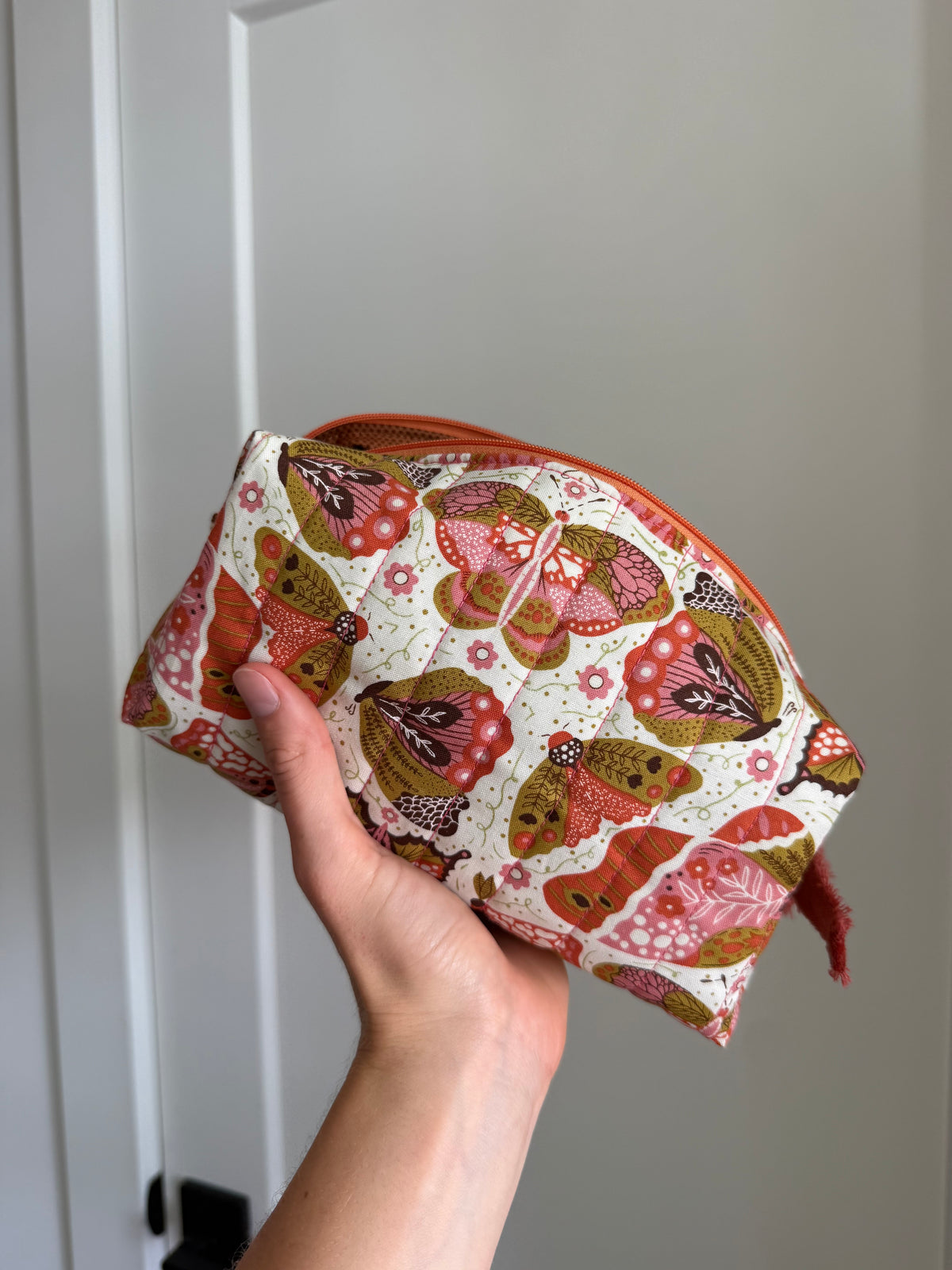 Quilted Butterfly Pouch | Handmade Zipper Pouch