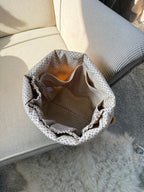 Handmade Quilted Drawstring Bucket – Reusable Gift Bag & Organizer