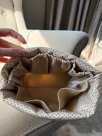 Handmade Quilted Drawstring Bucket – Reusable Gift Bag & Organizer