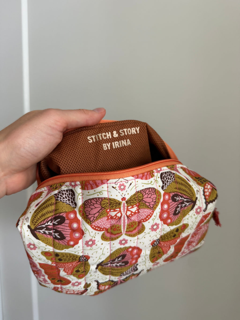 Quilted Butterfly Pouch | Handmade Zipper Pouch