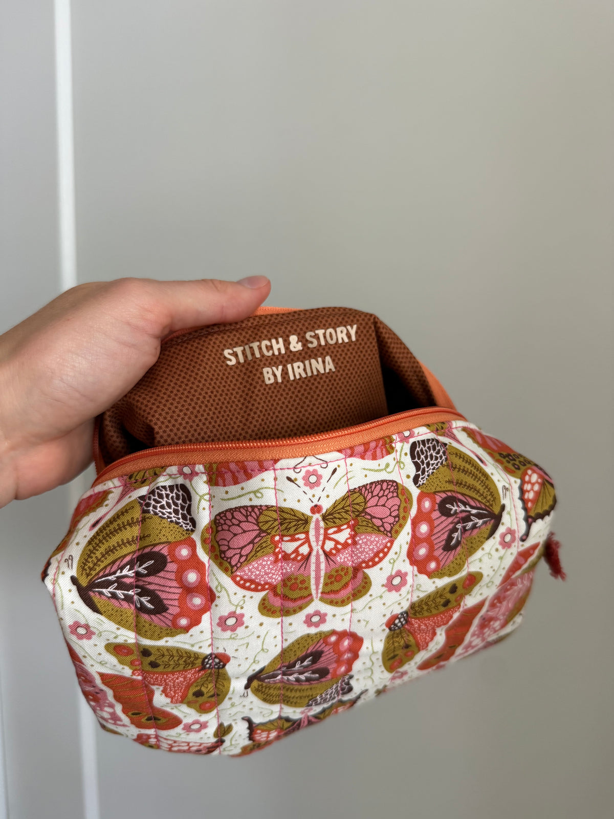 Quilted Butterfly Pouch | Handmade Zipper Pouch