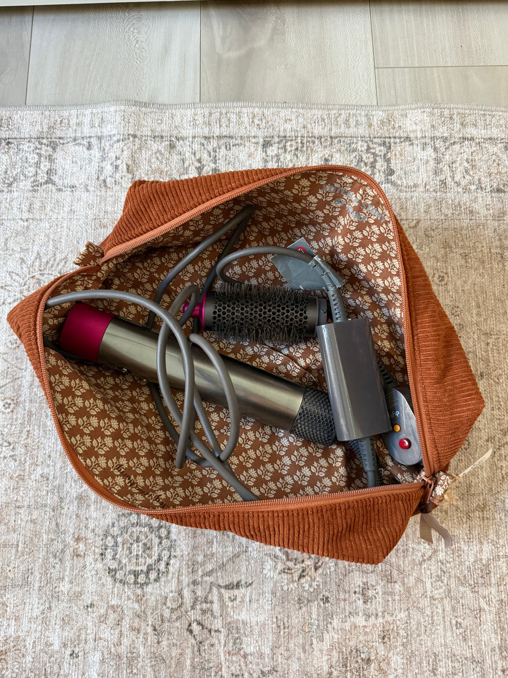 Handmade Hair Tool Pouch | Corduroy Fabric