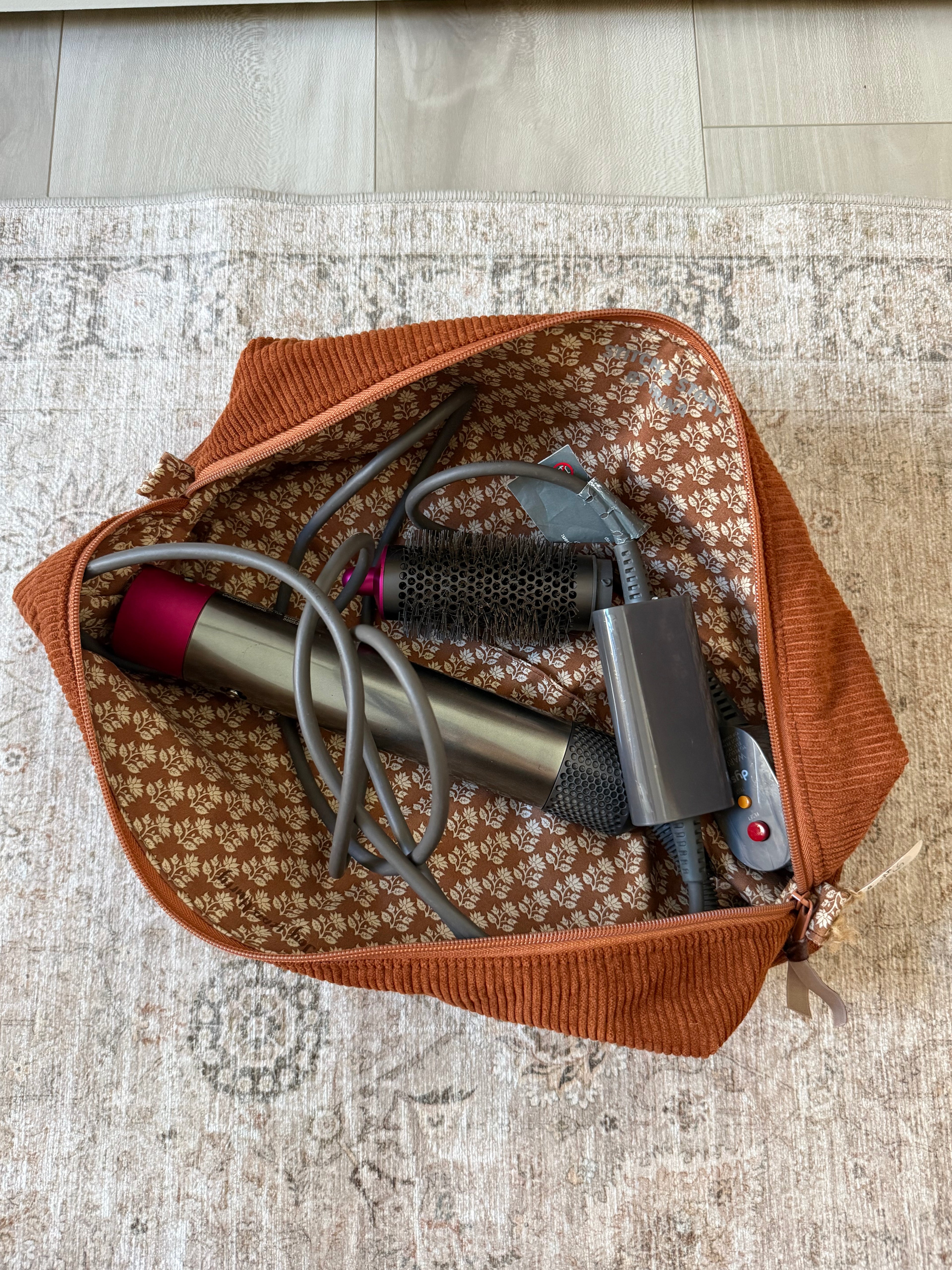 Handmade Hair Tool Pouch | Corduroy Fabric