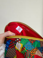 Festive Patchwork Flat Pouch | Holiday Organizer & Gift Bag