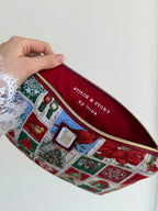 Festive Holiday Zip Pouch – Handmade Makeup Bag, Travel Organizer, Gift Pouch