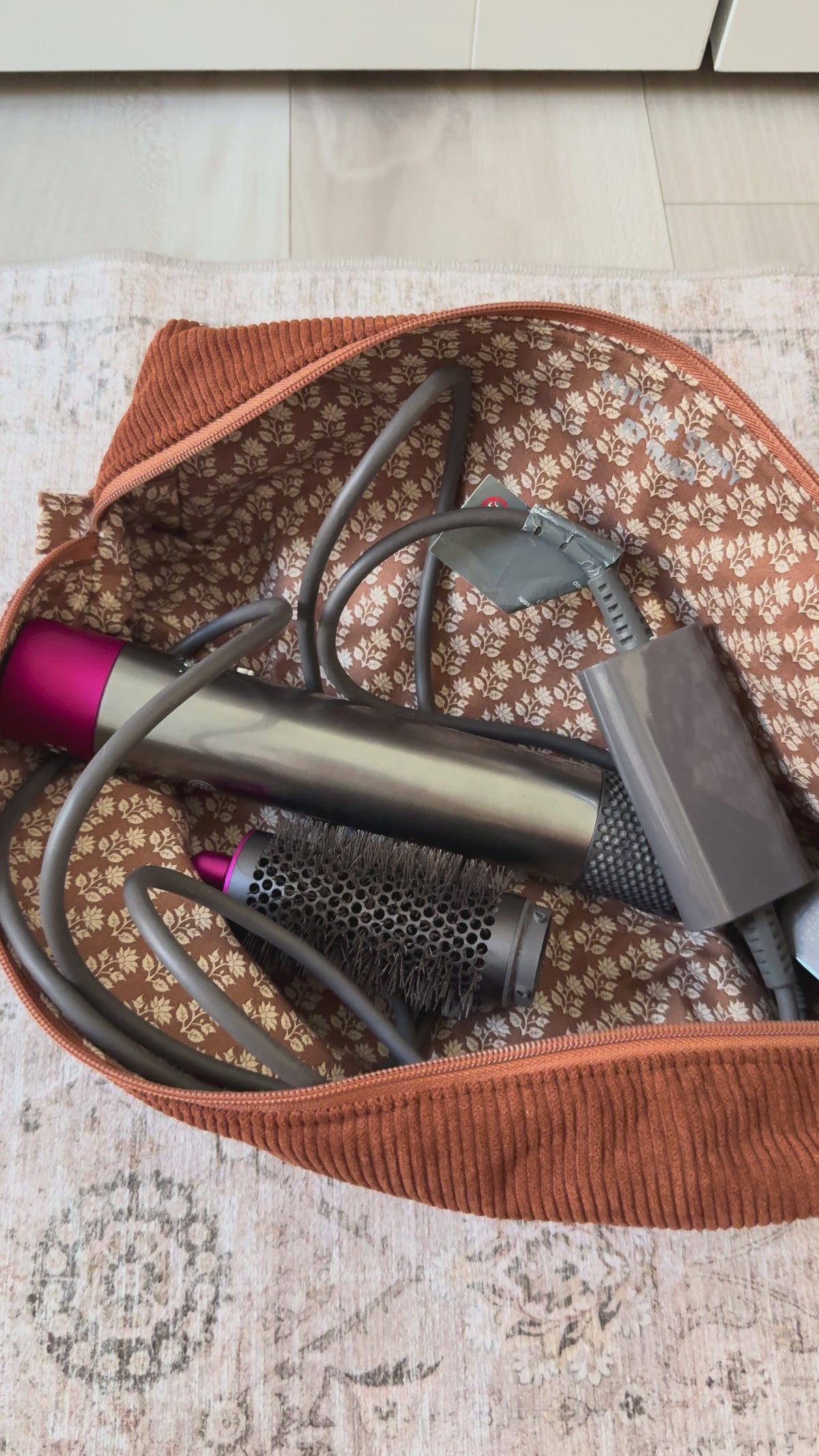 Handmade Hair Tool Pouch | Corduroy Fabric