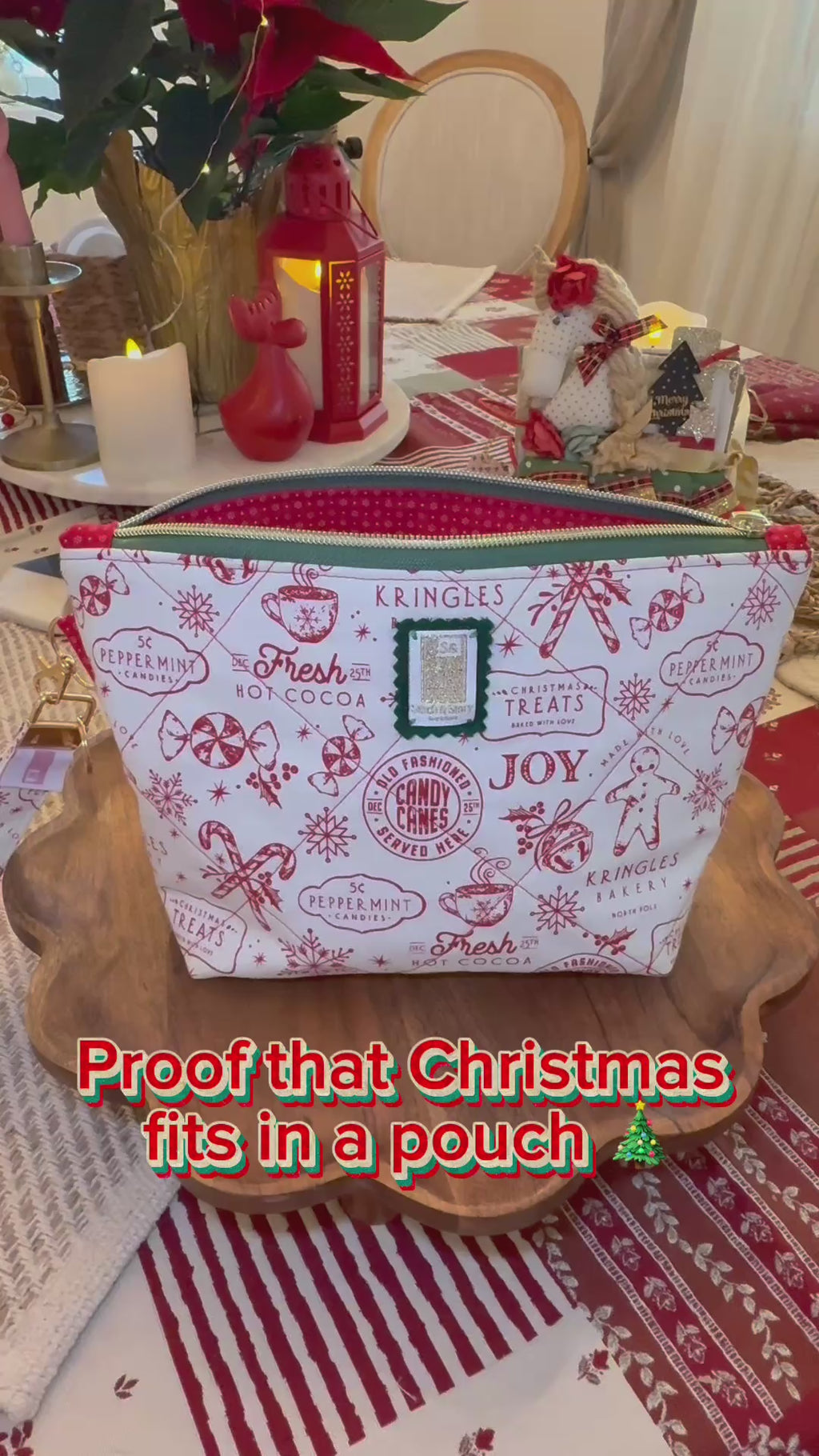 Holiday Rectangle Pouch with Wristlet