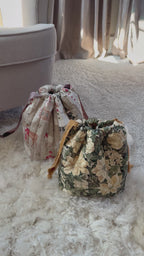 Handmade Quilted Drawstring Bucket – Reusable Gift Bag & Organizer