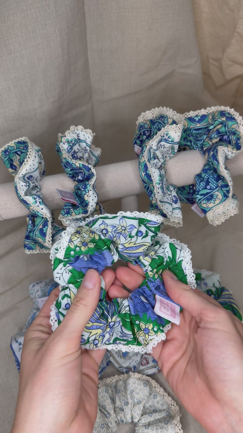 French Vintage Trim Lace Hair Scrunchies