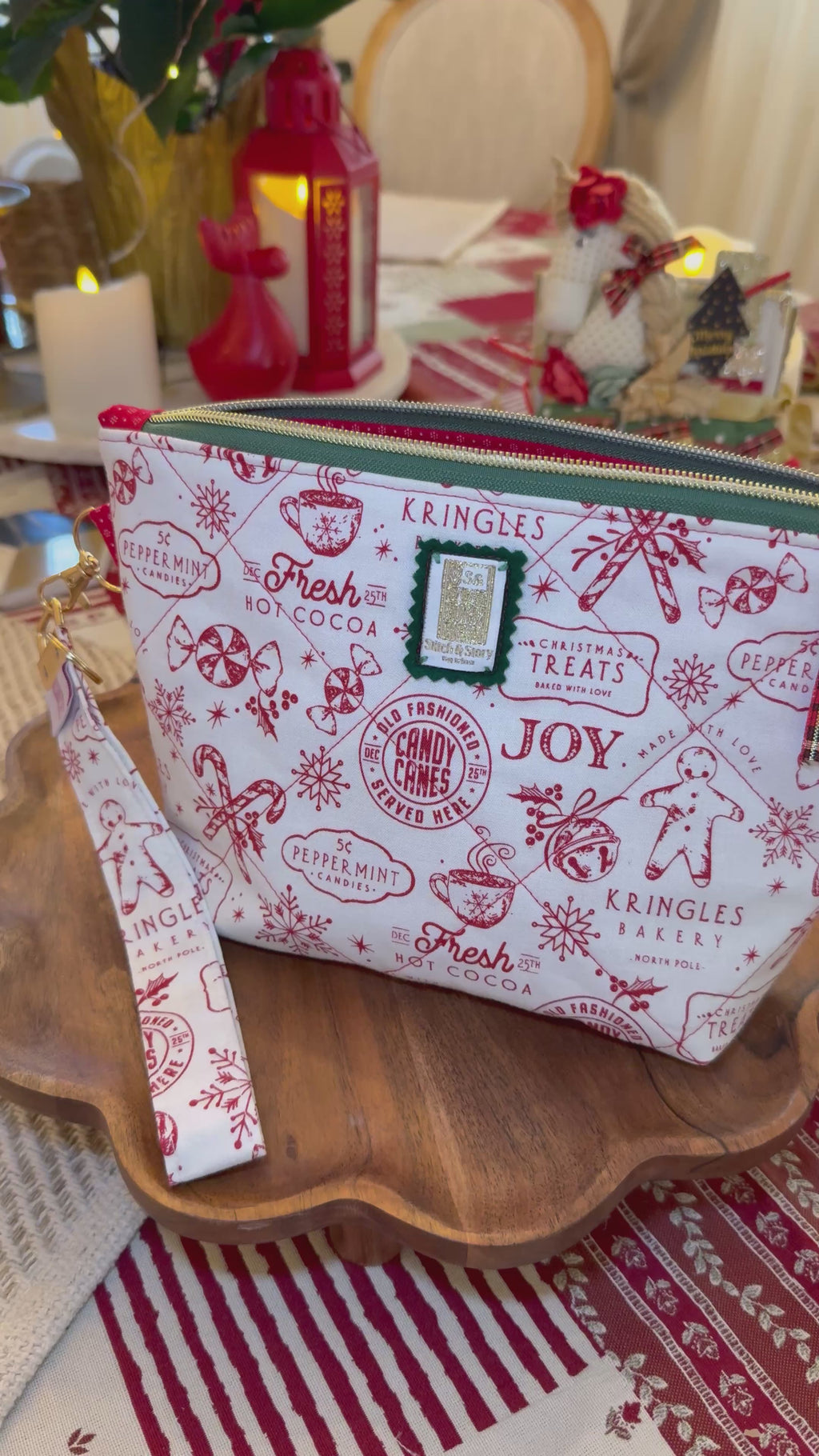 Holiday Rectangle Pouch with Wristlet