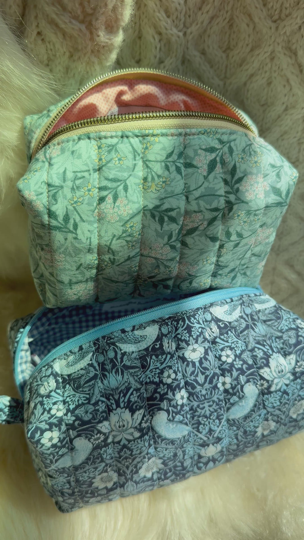 William Morris Quilted Boxy Pouches | Made to order