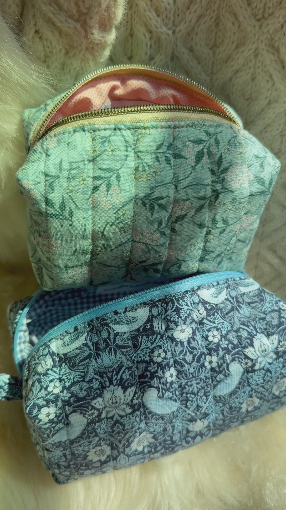 William Morris Quilted Boxy Pouches | Made to order