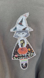 Upcycled Witch Appliqué Sweatshirt
